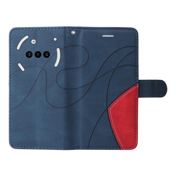 For Nothing Phone 3A Dual-color Splicing Flip Leather Phone Case(Blue)
