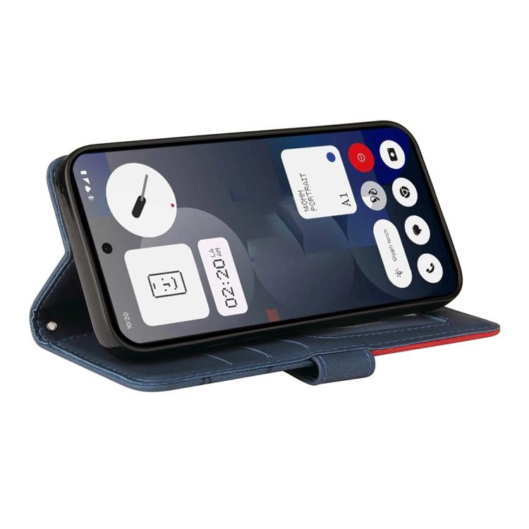 For Nothing Phone 3A Dual-color Splicing Flip Leather Phone Case(Blue)
