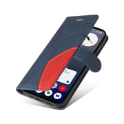 For Nothing Phone 3A Dual-color Splicing Flip Leather Phone Case(Blue)