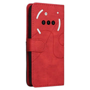 For Nothing Phone 3A Dual-color Splicing Flip Leather Phone Case(Red)