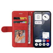 For Nothing Phone 3A Dual-color Splicing Flip Leather Phone Case(Red)