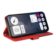 For Nothing Phone 3A Dual-color Splicing Flip Leather Phone Case(Red)