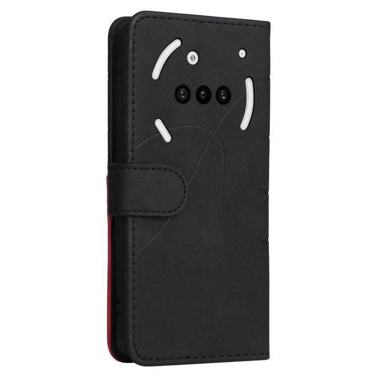 For Nothing Phone 3A Dual-color Splicing Flip Leather Phone Case(Black)