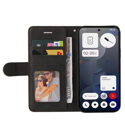 For Nothing Phone 3A Dual-color Splicing Flip Leather Phone Case(Black) - free shipping - PMC Jewellery - Order now!