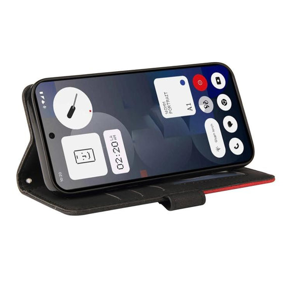 For Nothing Phone 3A Dual-color Splicing Flip Leather Phone Case(Black)