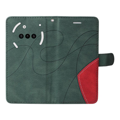 For Nothing Phone 3A Dual-color Splicing Flip Leather Phone Case(Green) - free shipping - PMC Jewellery - Order now!