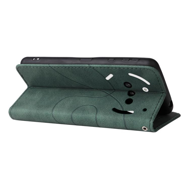 For Nothing Phone 3A Dual-color Splicing Flip Leather Phone Case(Green)
