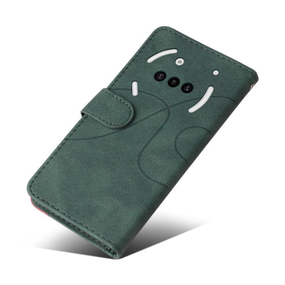 For Nothing Phone 3A Dual-color Splicing Flip Leather Phone Case(Green)