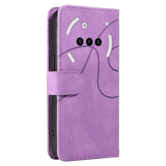 For Nothing Phone 3A Dual-color Splicing Flip Leather Phone Case(Purple)