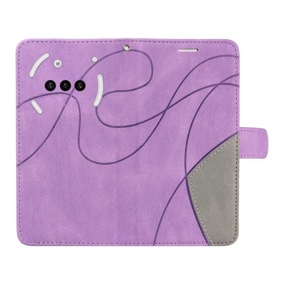 For Nothing Phone 3A Dual-color Splicing Flip Leather Phone Case(Purple)