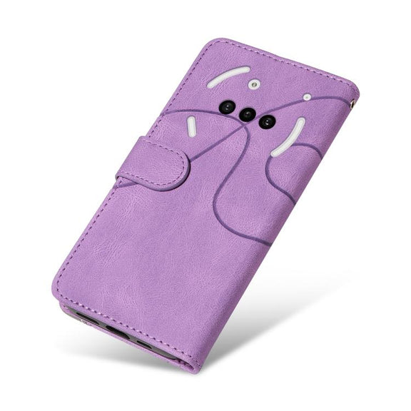For Nothing Phone 3A Dual-color Splicing Flip Leather Phone Case(Purple)