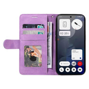 For Nothing Phone 3A Dual-color Splicing Flip Leather Phone Case(Purple)