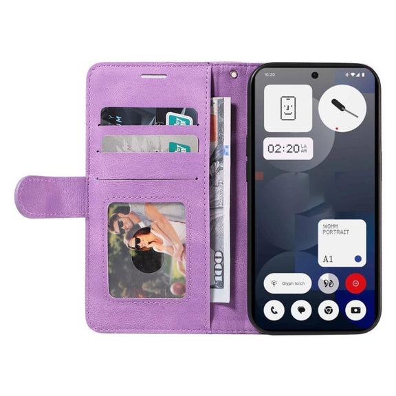 For Nothing Phone 3A Dual-color Splicing Flip Leather Phone Case(Purple)