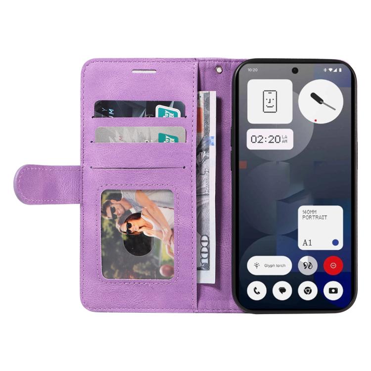 For Nothing Phone 3A Dual-color Splicing Flip Leather Phone Case(Purple)