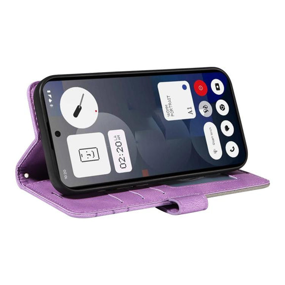 For Nothing Phone 3A Dual-color Splicing Flip Leather Phone Case(Purple)