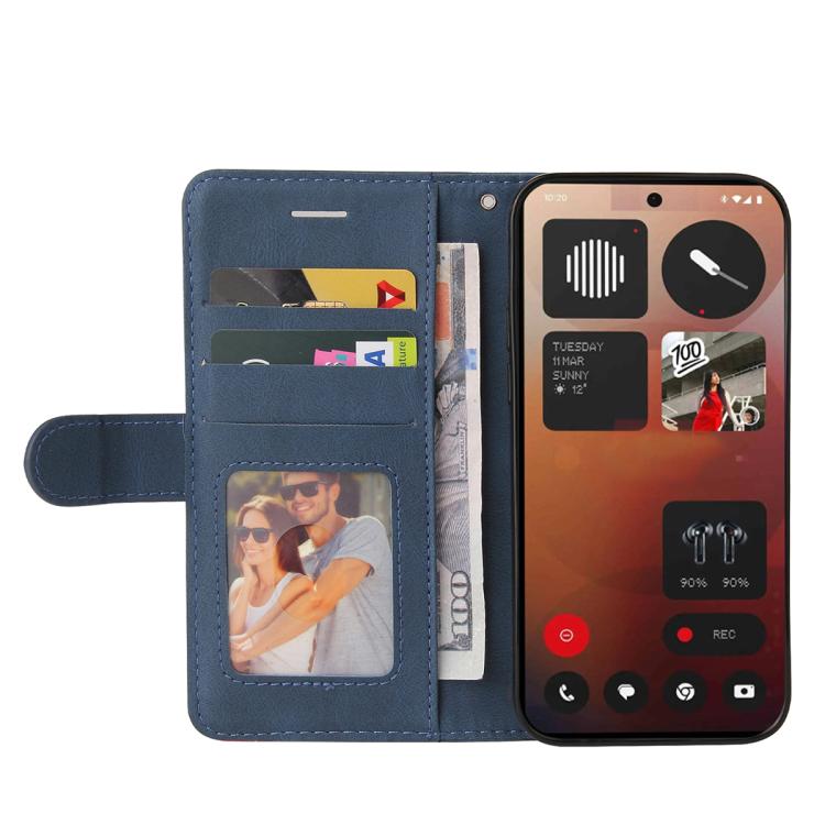 For Nothing Phone 3A Pro Dual-color Splicing Flip Leather Phone Case(Blue) - free shipping - PMC Jewellery - Order now!