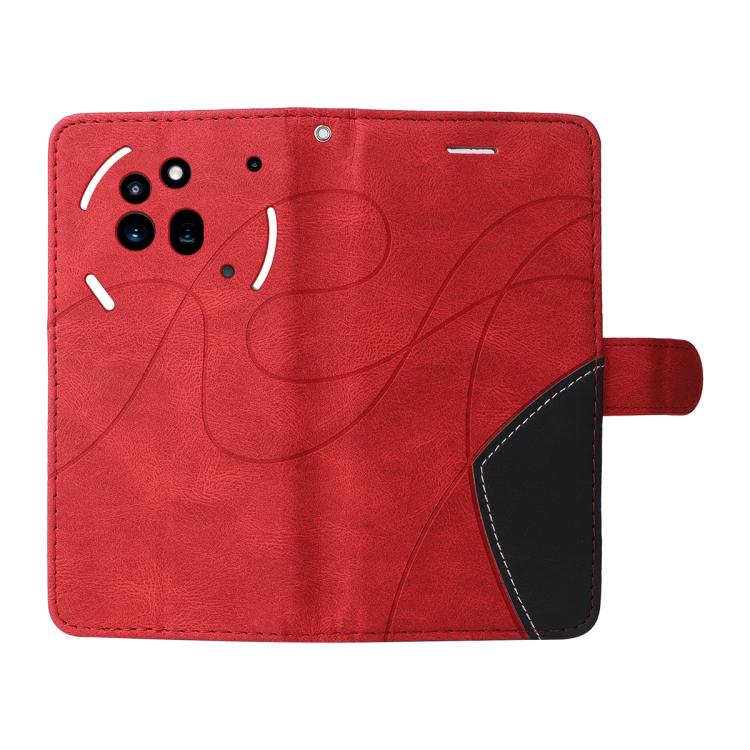 For Nothing Phone 3A Pro Dual-color Splicing Flip Leather Phone Case(Red) - free shipping - PMC Jewellery - Order now!