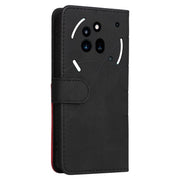 For Nothing Phone 3A Pro Dual-color Splicing Flip Leather Phone Case(Black)