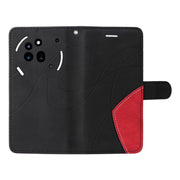 For Nothing Phone 3A Pro Dual-color Splicing Flip Leather Phone Case(Black)