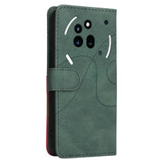 For Nothing Phone 3A Pro Dual-color Splicing Flip Leather Phone Case(Green)