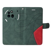 For Nothing Phone 3A Pro Dual-color Splicing Flip Leather Phone Case(Green)