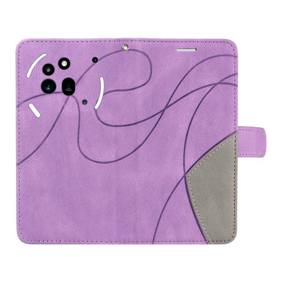 For Nothing Phone 3A Pro Dual-color Splicing Flip Leather Phone Case(Purple)