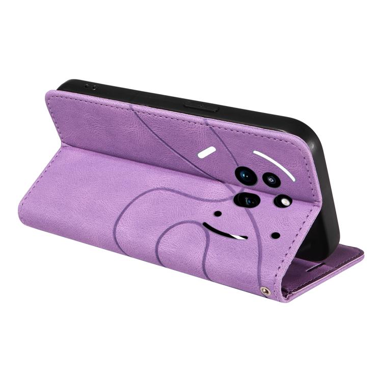 For Nothing Phone 3A Pro Dual-color Splicing Flip Leather Phone Case(Purple)