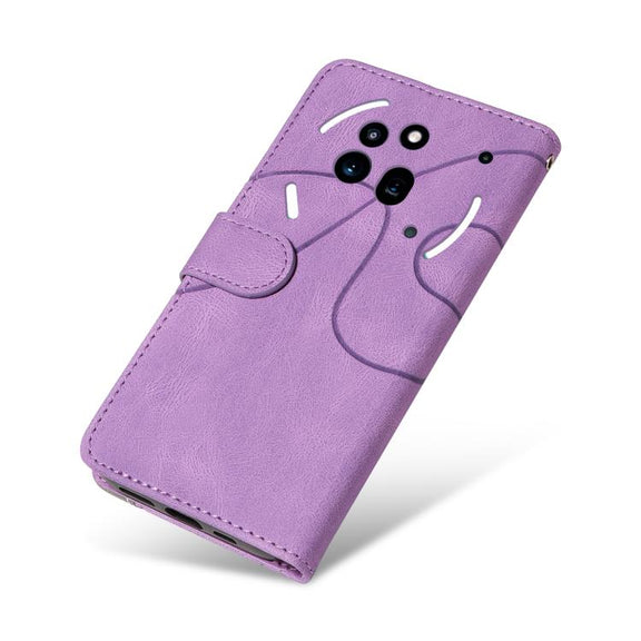 For Nothing Phone 3A Pro Dual-color Splicing Flip Leather Phone Case(Purple)