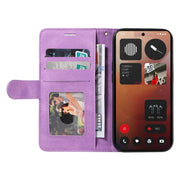 For Nothing Phone 3A Pro Dual-color Splicing Flip Leather Phone Case(Purple)