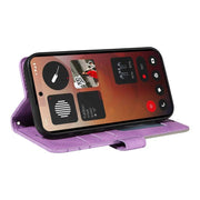 For Nothing Phone 3A Pro Dual-color Splicing Flip Leather Phone Case(Purple)