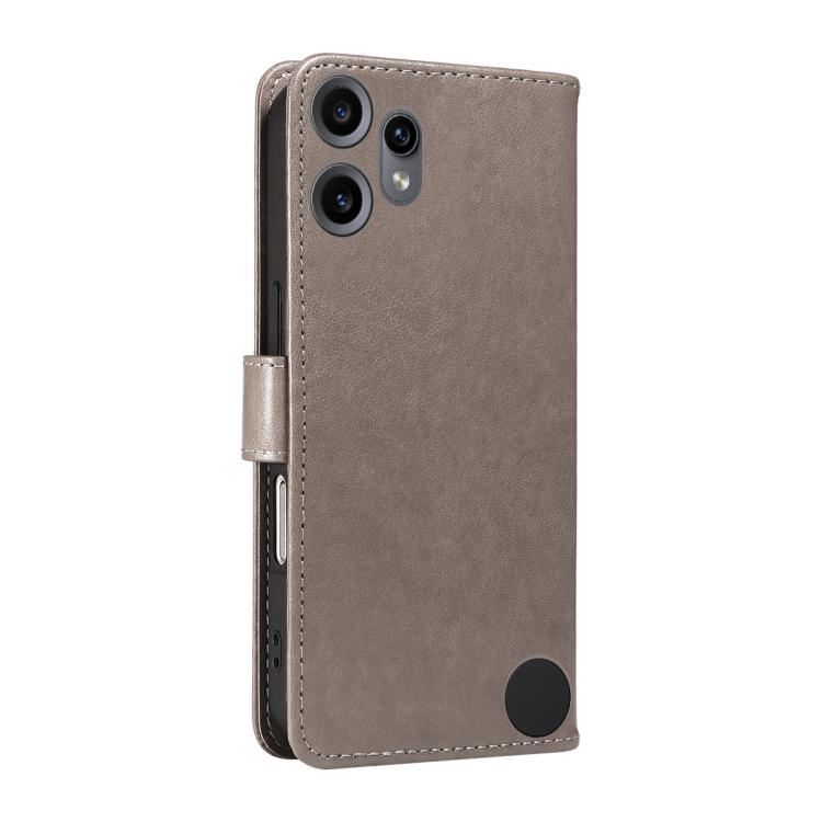 For Nothing CMF Phone 2 Pro Cat and Bee Embossed Flip Leather Phone Case(Grey)