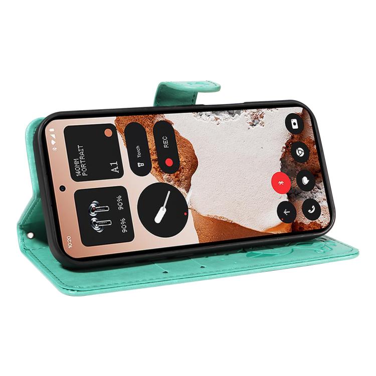 For Nothing CMF Phone 2 Pro Cat and Bee Embossed Flip Leather Phone Case(Green)
