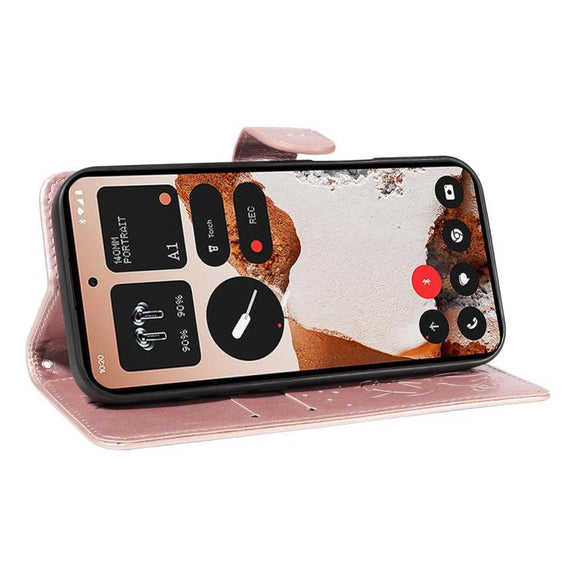For Nothing CMF Phone 2 Pro Cat and Bee Embossed Flip Leather Phone Case(Rose Gold)