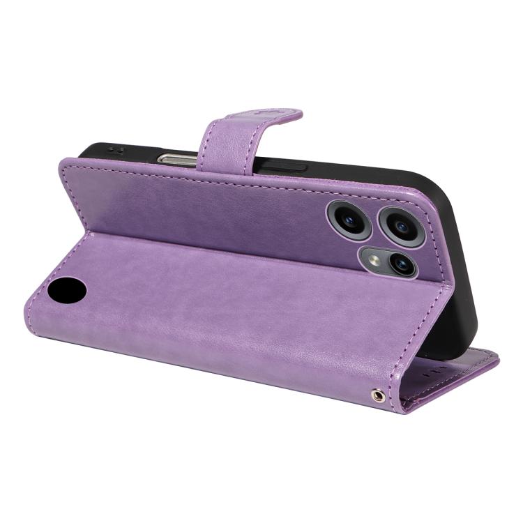 For Nothing CMF Phone 2 Pro Cat and Bee Embossed Flip Leather Phone Case(Purple)