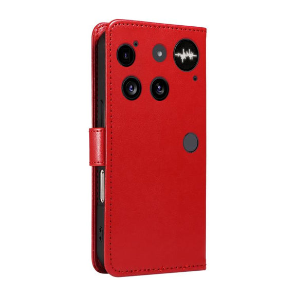 For Nothing Phone 3 Cat and Bee Embossed Flip Leather Phone Case(Red)