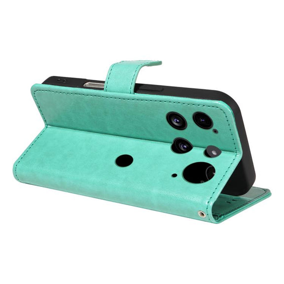 For Nothing Phone 3 Cat and Bee Embossed Flip Leather Phone Case(Green)