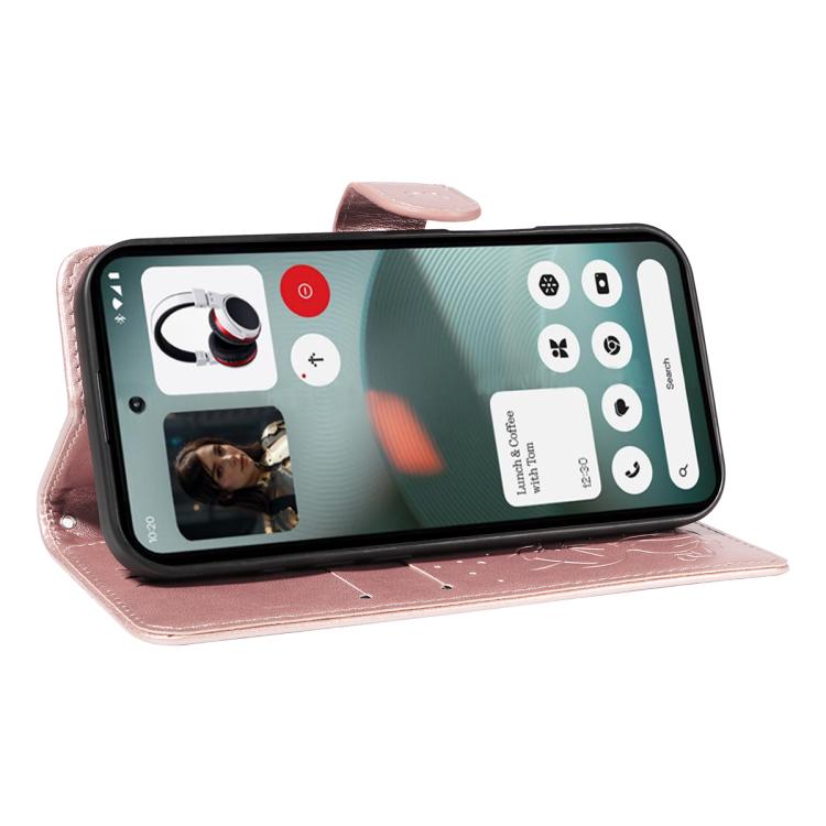 For Nothing Phone 3 Cat and Bee Embossed Flip Leather Phone Case(Rose Gold) - free shipping - PMC Jewellery - Order now!