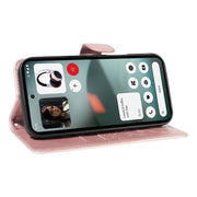 For Nothing Phone 3 Cat and Bee Embossed Flip Leather Phone Case(Rose Gold)