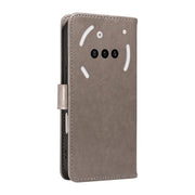 For Nothing Phone 3A Cat and Bee Embossed Flip Leather Phone Case(Grey)