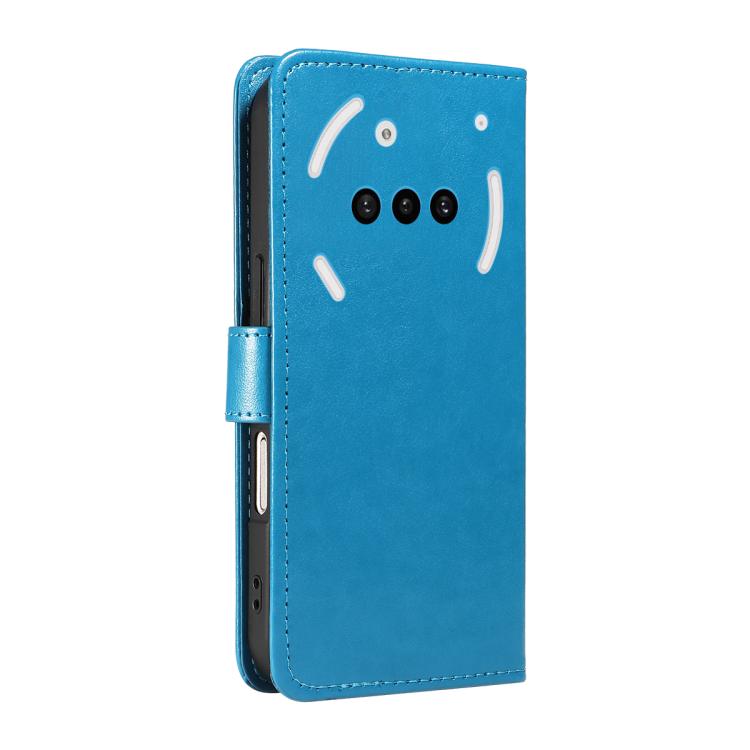 For Nothing Phone 3A Cat and Bee Embossed Flip Leather Phone Case(Blue)