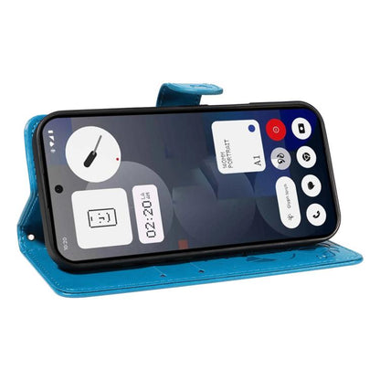 For Nothing Phone 3A Cat and Bee Embossed Flip Leather Phone Case(Blue) - free shipping - PMC Jewellery - Order now!