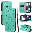 For Nothing Phone 3A Cat and Bee Embossed Flip Leather Phone Case(Green) - free shipping - PMC TechLife - Order now!