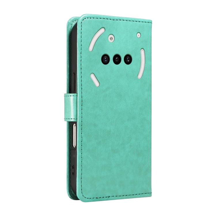 For Nothing Phone 3A Cat and Bee Embossed Flip Leather Phone Case(Green)