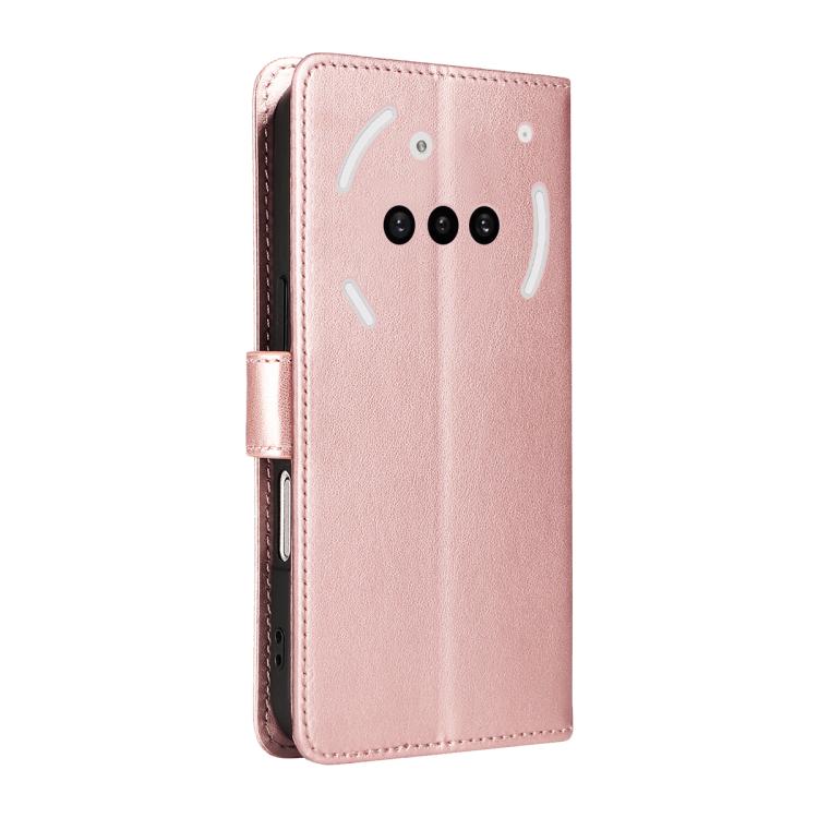For Nothing Phone 3A Cat and Bee Embossed Flip Leather Phone Case(Rose Gold)