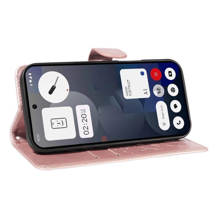 For Nothing Phone 3A Cat and Bee Embossed Flip Leather Phone Case(Rose Gold) - free shipping - PMC Jewellery - Order now!