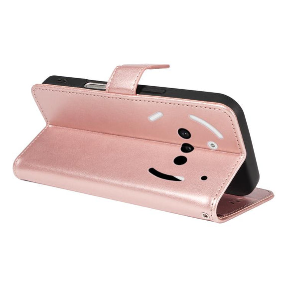 For Nothing Phone 3A Cat and Bee Embossed Flip Leather Phone Case(Rose Gold)