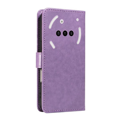 For Nothing Phone 3A Cat and Bee Embossed Flip Leather Phone Case(Purple) - free shipping - PMC Jewellery - Order now!