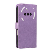 For Nothing Phone 3A Cat and Bee Embossed Flip Leather Phone Case(Purple)