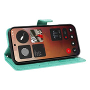 For Nothing Phone 3A Pro Cat and Bee Embossed Flip Leather Phone Case(Green)