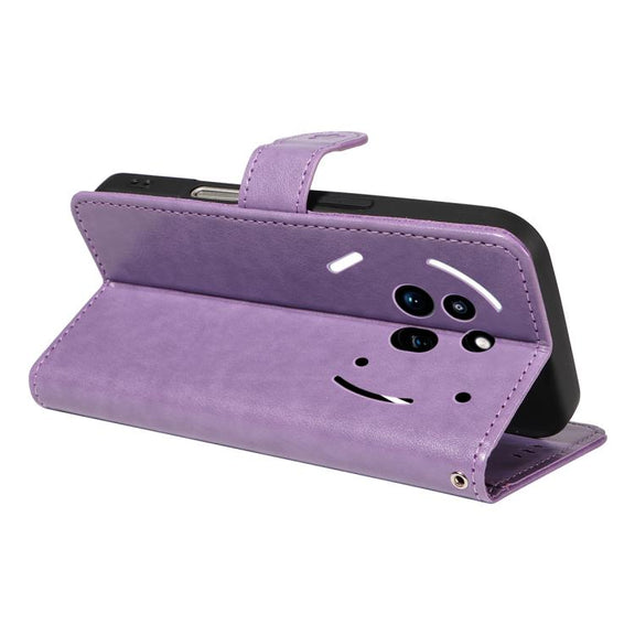 For Nothing Phone 3A Pro Cat and Bee Embossed Flip Leather Phone Case(Purple)